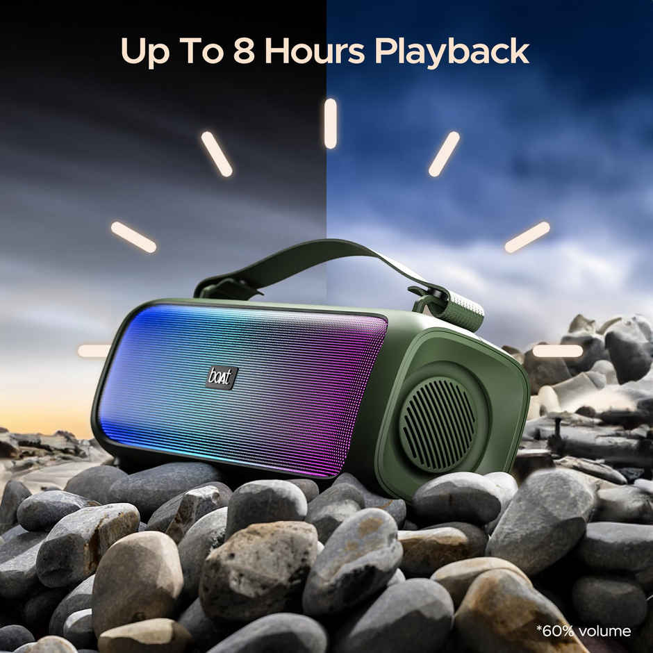 boAt Stone 580 BT Speaker w/ 12W RMS Stereo Sound, 8H Playtime & TWS Feature (Pine Green)