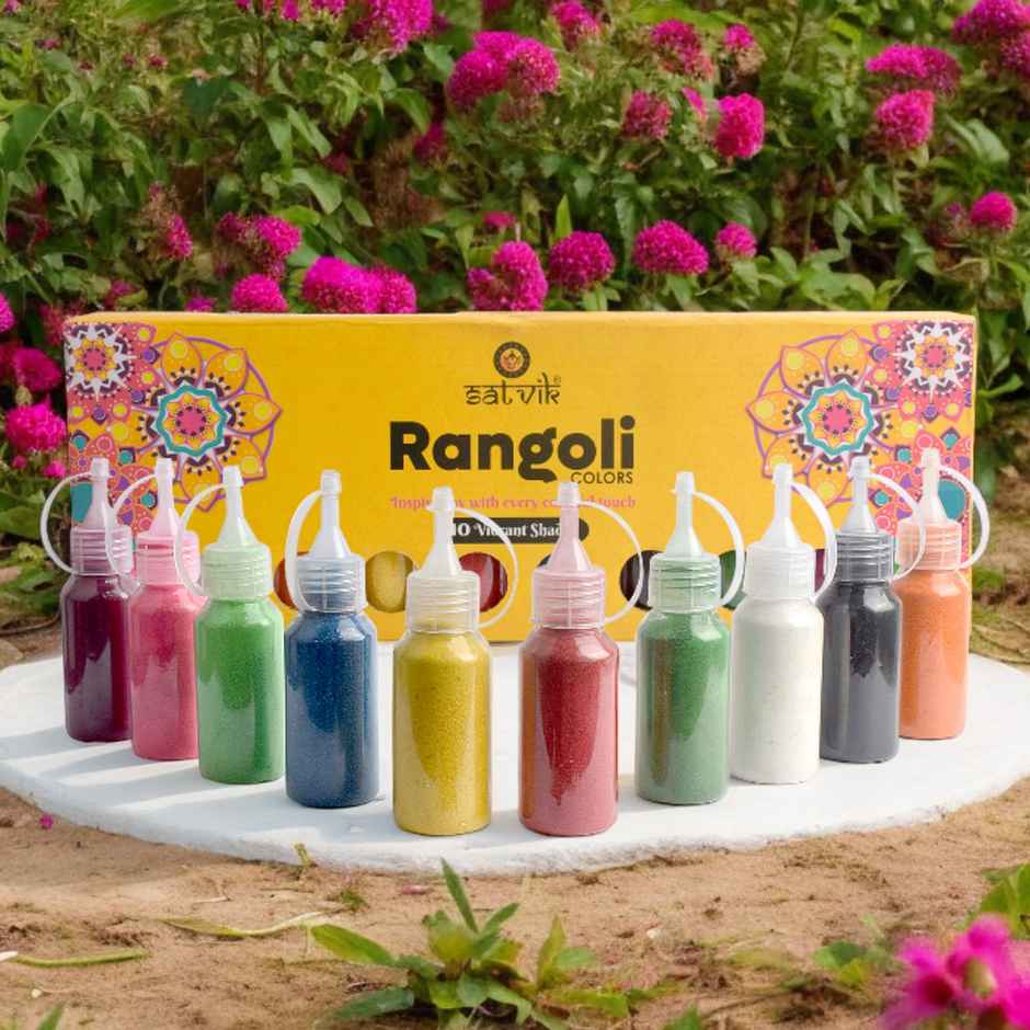 Multicolour Rangoli Bottle | Pack Of 10 | Satvik