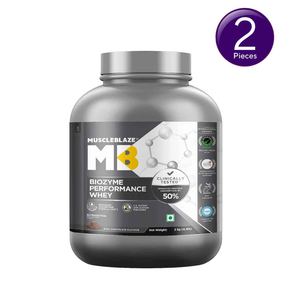 Muscleblaze Biozyme Performance Whey Protein Powder, (Rich Chocolate) Combo