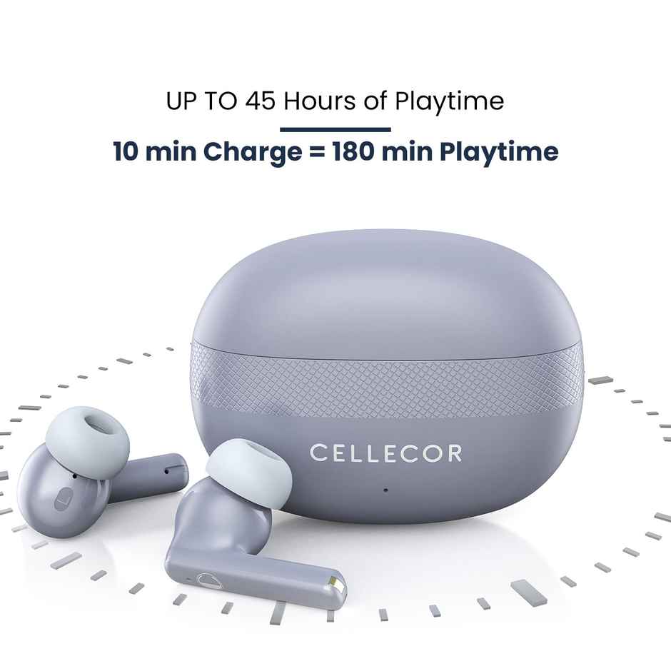 Cellecor Bropods C105 Tune TWS Noise Cancellation 50ms Low Latency Fast Charging - Type-C - Grey