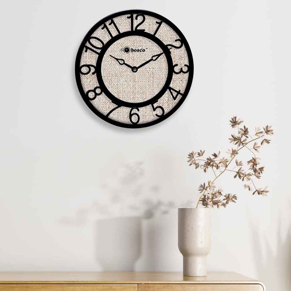 Bosco Modern Silent Black Decorative Frame 20 CM Table Cum Round Wall Clock BWC 1207