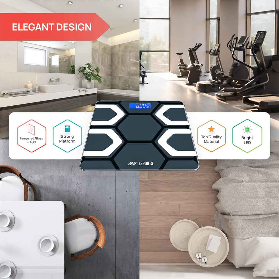 Ant Esports Flora Fit Digital Weighing Scale, Highly Accurate Digital Body Scale | Weight up to 180Kg