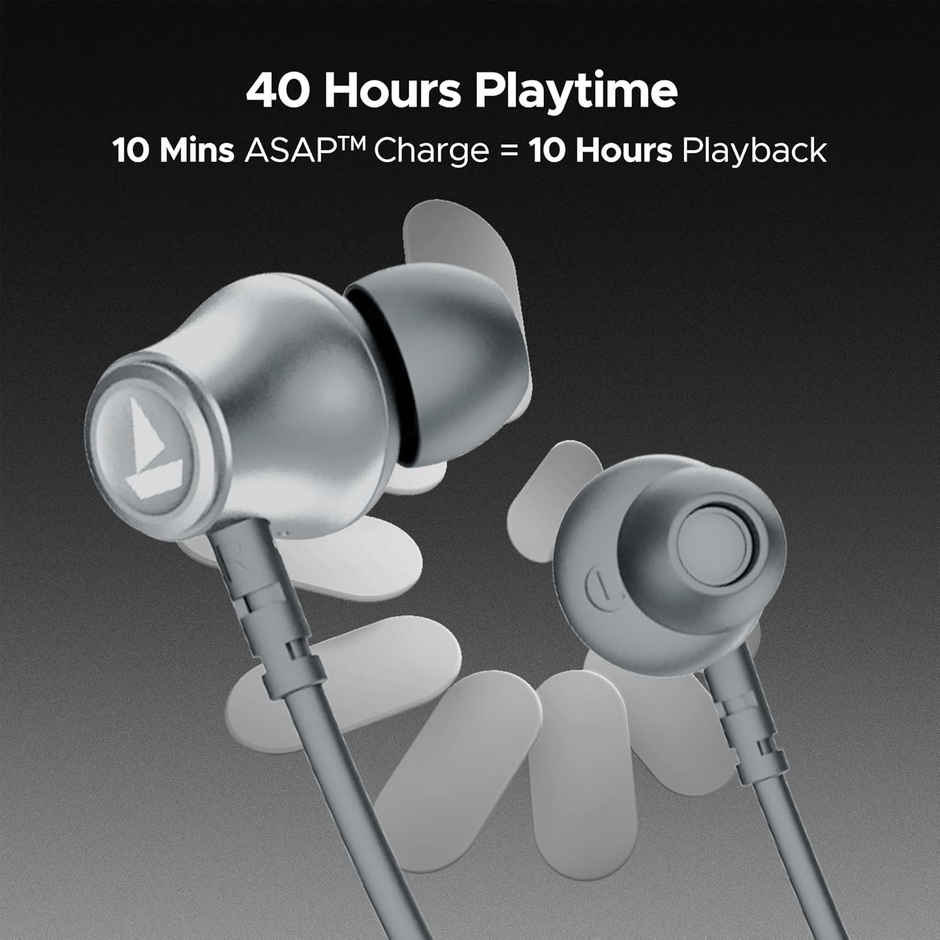 boAt Rockerz 111 Bluetooth Neckband with 40 hrs Playback,ENx Technology, Beast Mode(60ms)(Ash Grey)