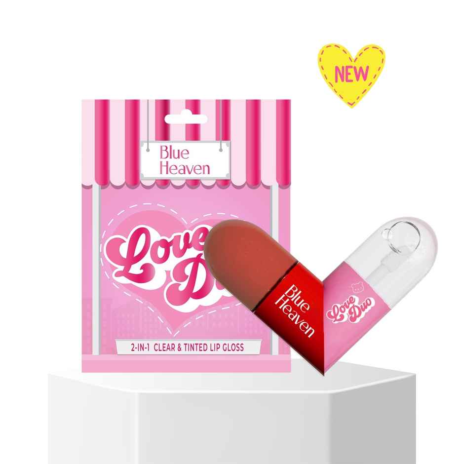 Blue Heaven Love Duo 2-in-1 Clear & Tinted Lip Gloss | Boo - Clear + Brown