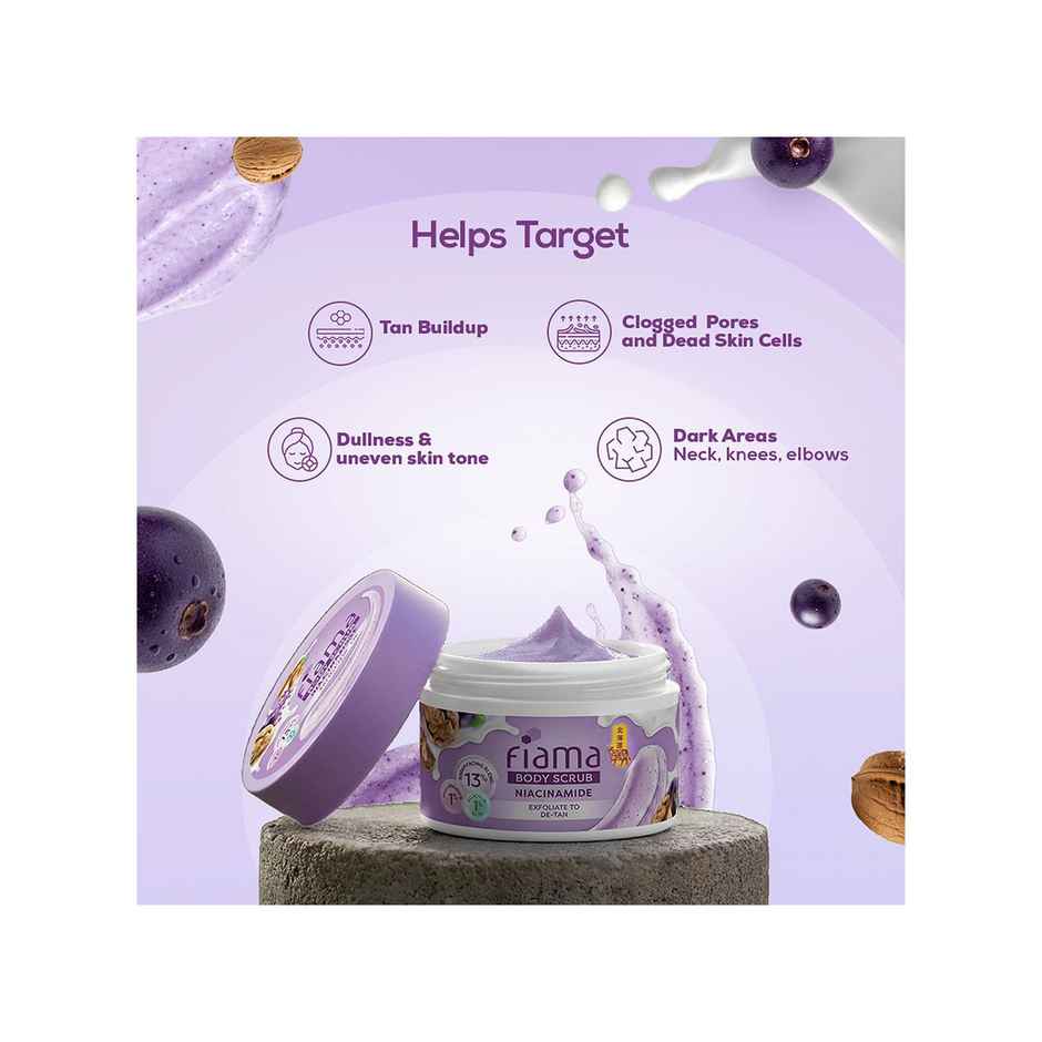 Fiama De Tan Body Scrub with 1% Niacinamide | Exfoliating Scrub for Instant Brightness