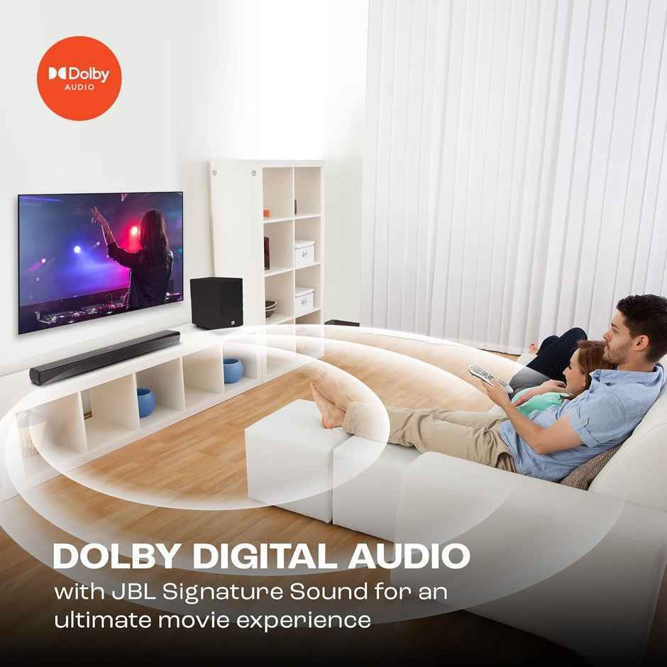 JBL Cinema SB140, Dolby Digital Soundbar with Wired Subwoofer for Extra Deep Bass (110w)