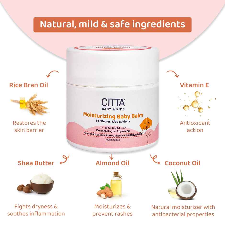 Citta Moisturizing Baby Balm For Face And Body With 8 Natural Oils & Shea Butter