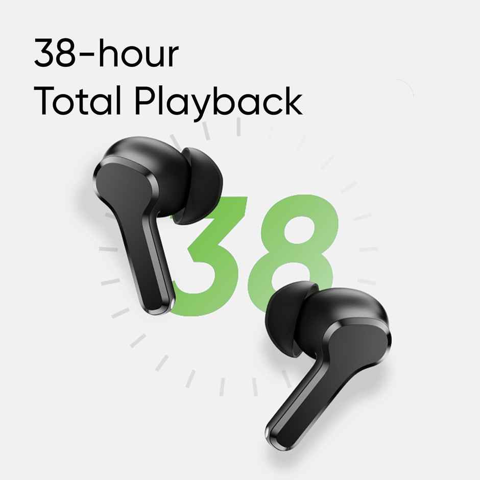 Realme Buds T110 TWS in Ear Earbuds with mic, AI ENC for Calls, Google Fast Pair, 38H Playback with Fast Charging and Low Latency Gaming Mode - Punk Black