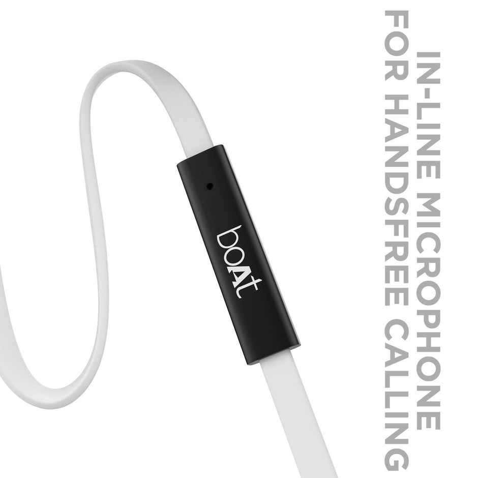 boAt Bassheads 225 in-Ear Wired Headphones with Mic (Frosty White)