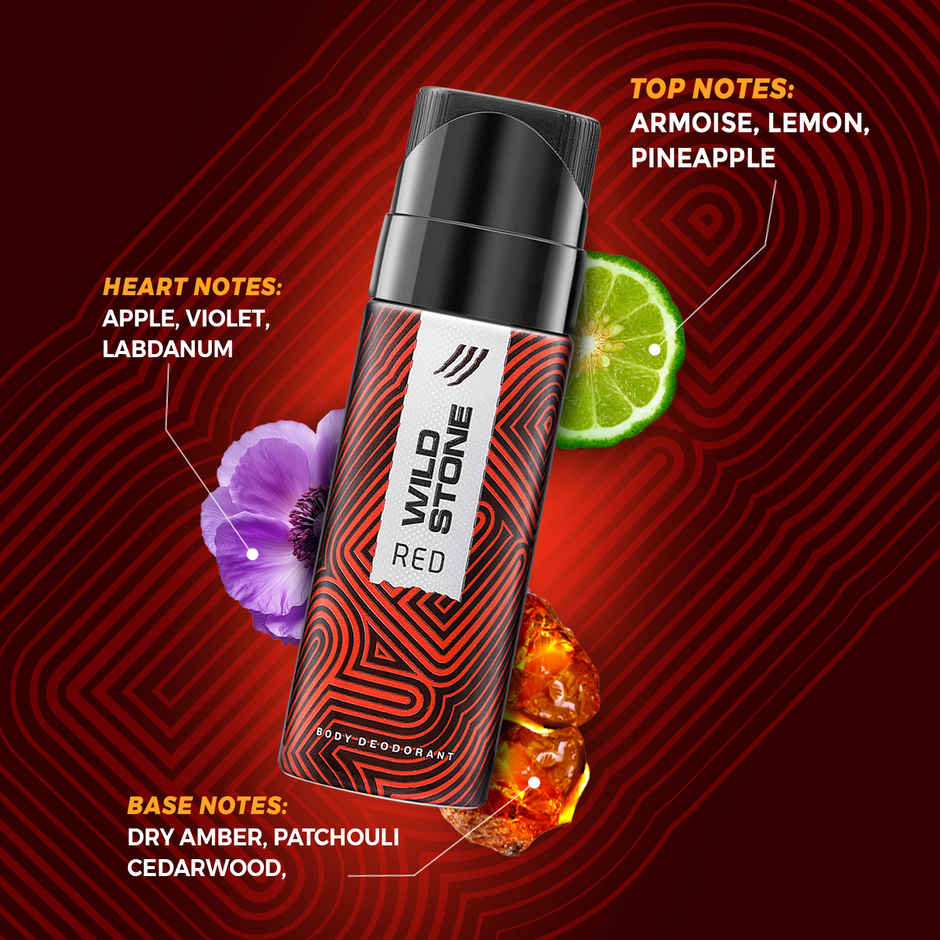 Wild Stone Men's Red Long Lasting Body Deodorant