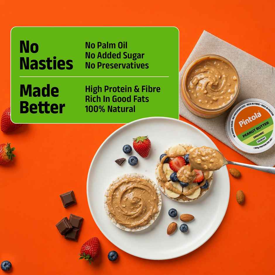 Pintola Organic Unsweetened Peanut Butter Crunchy