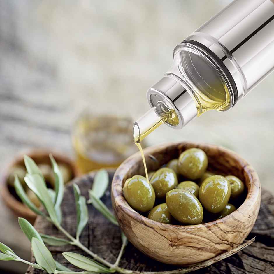 Cello Flavia Stainless Steel Oil Dispenser, 500ML, Silver