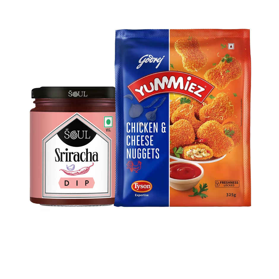 Adf Soul Sriracha Dip (200g) & Godrej Yummiez Chicken & Cheese Nuggets (325g) Combo