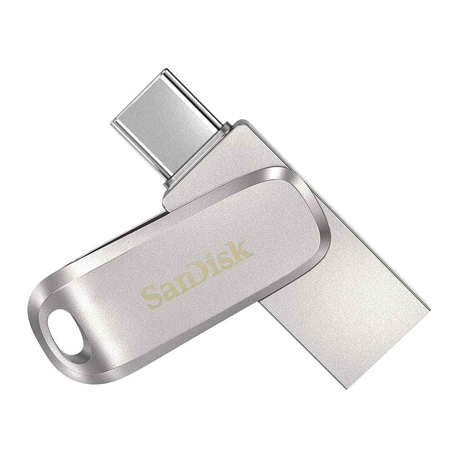 Sandisk Ultra Dual Drive Luxe Usb Type C Flash Drive (Silver, 128 Gb, 5Y - Sdddc4-128G-I35)