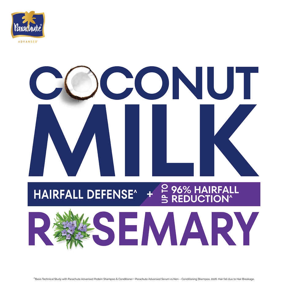 Parachute Advansed Hair Fall Defense Protein Conditioner | Coconut Milk & Rosemary | Paraben-free