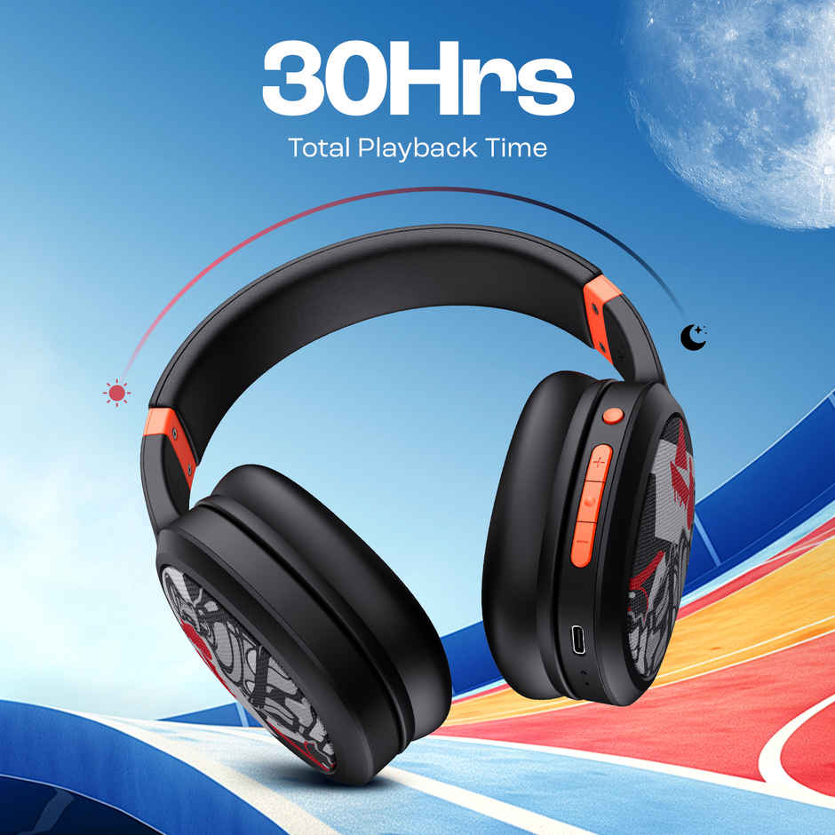 boAt Rockerz 460 Over Ear BT Headphones W/ 30H Playtime, 40Mm Drivers (Graffiti Groove)