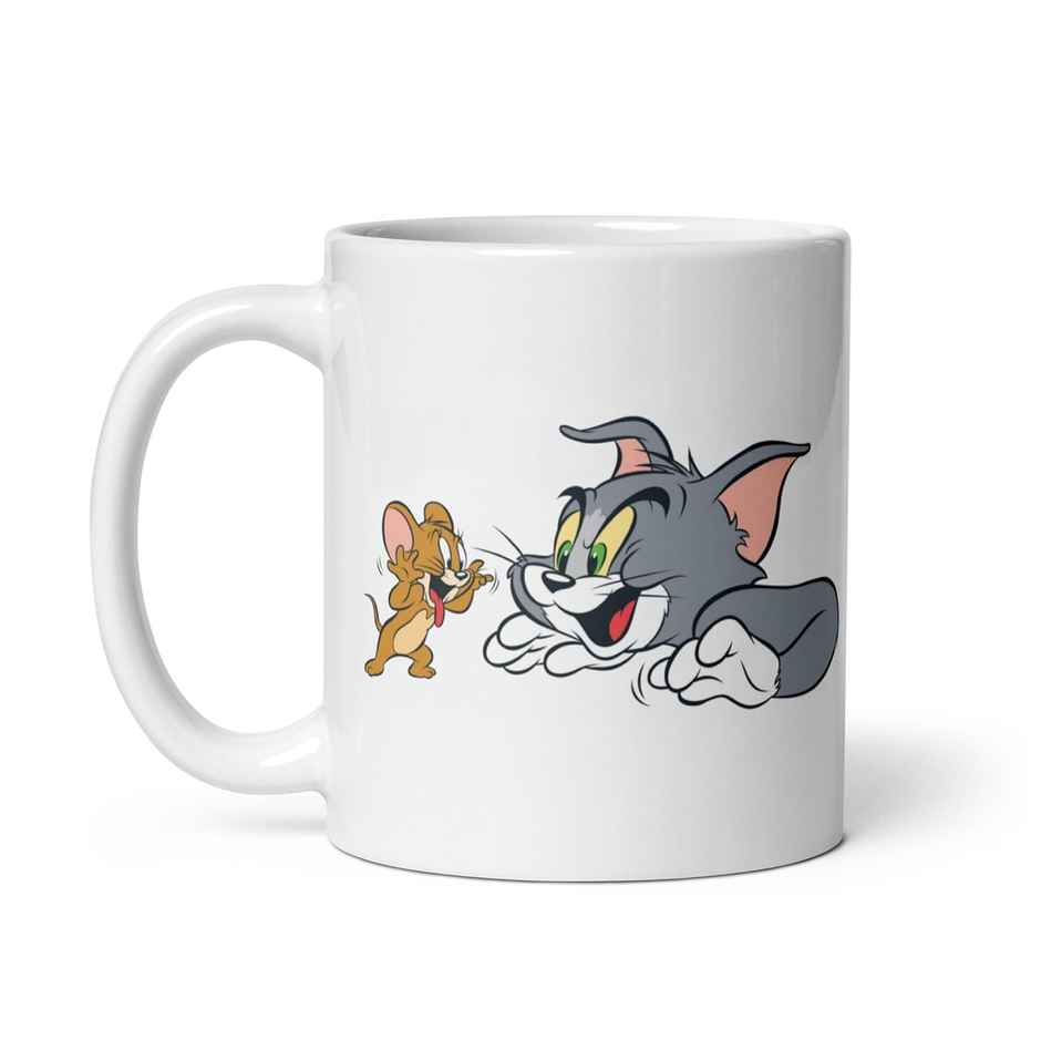 Kooltech Cartoon Tom & Jerry Printed White Coffee And Tea Ceramic Mug