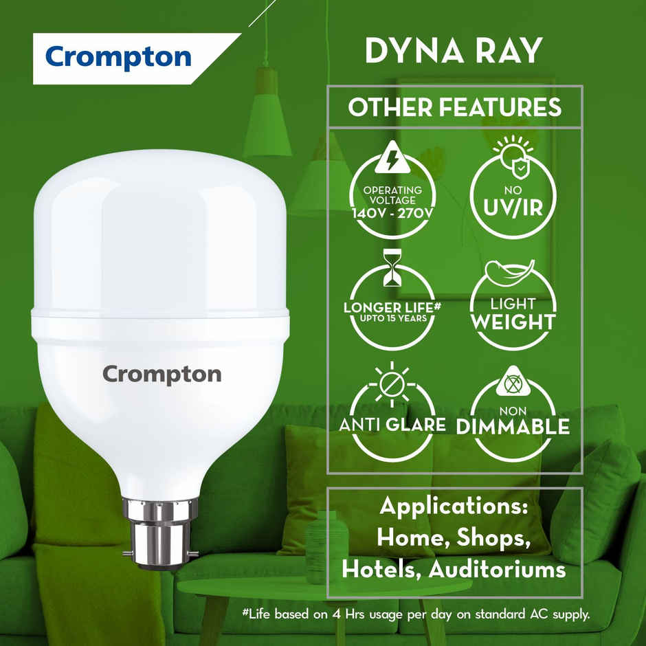 Crompton Led Bulb (Cool White, 50W) | B22 Base Holder