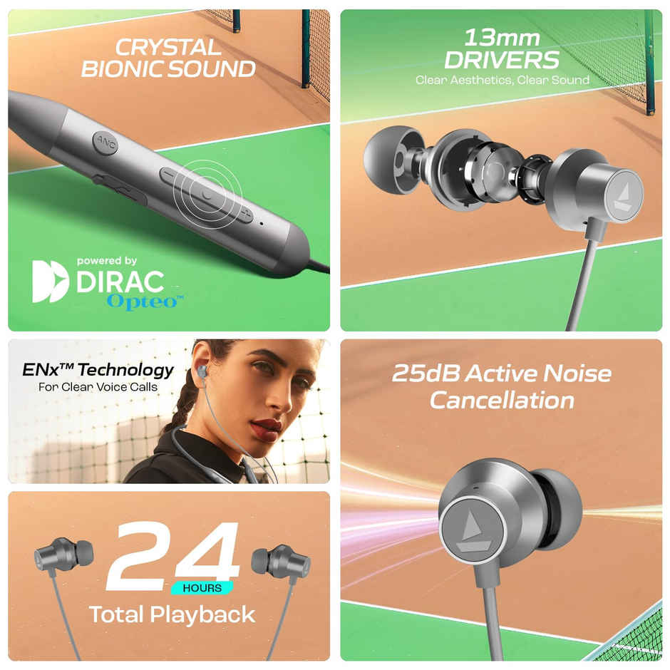 boAt Rockerz 280 ANC w/Crystal Bionic Sound Powered by Dirac Opteo(Funky Grey)