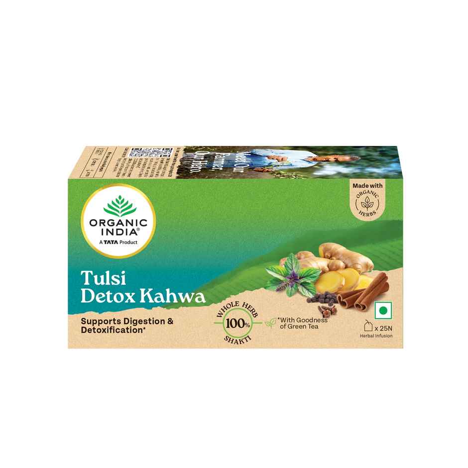 Organic India Tulsi Detox Kahwa - 25 Tea Bags, Rich in Antioxidants