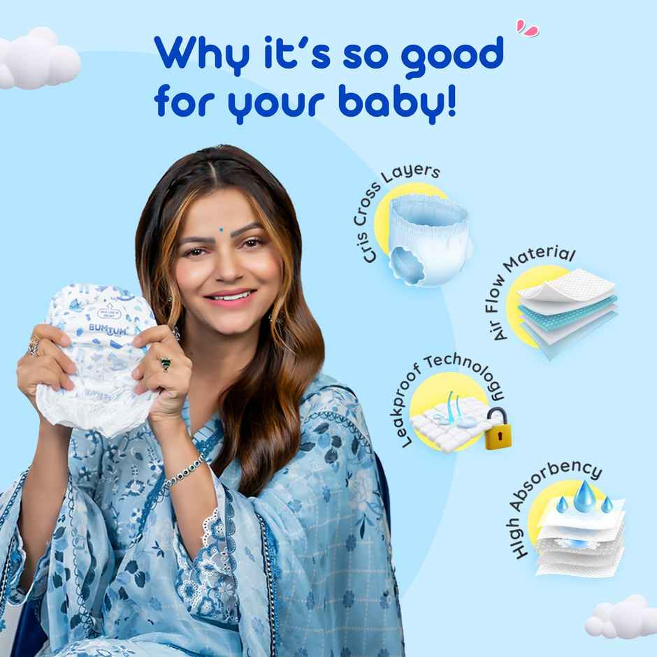 Bumtum Baby Diaper Pants, Double Layer Leakage Protection (Xxxl 24 Count)