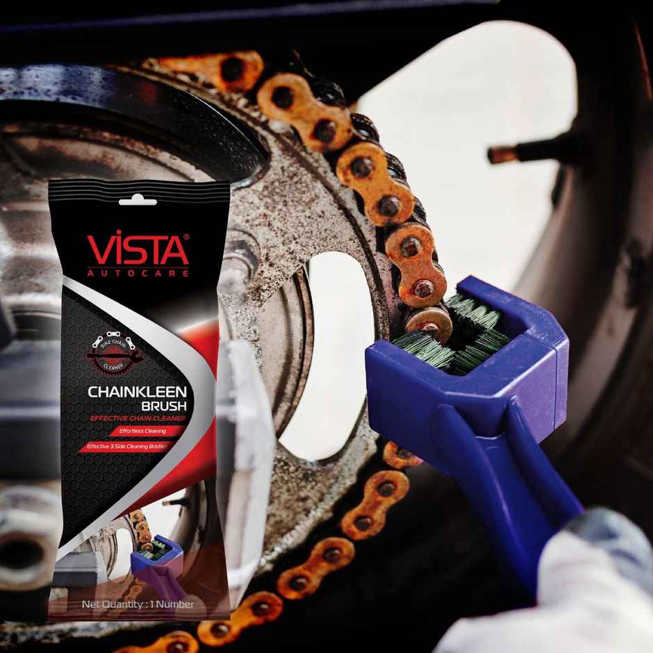 Vista Auto Care Chain Kleen Brush - Dual-Sided Bristles for Quick Chain Cleaning | Bikes & Cycles