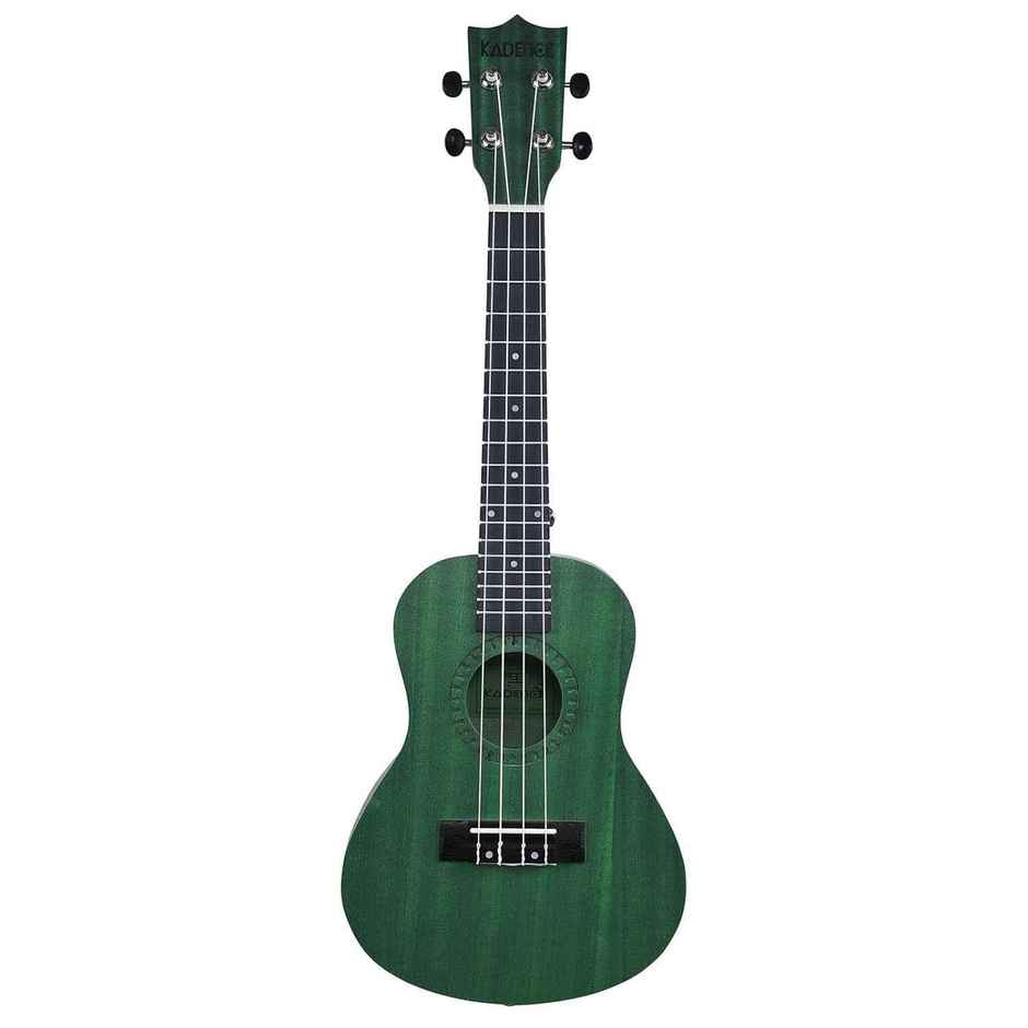 Kadence Concert Ukulele 23 Inch - Fluorocarbon Strings | Matte Finish | Strap & Bag | Green