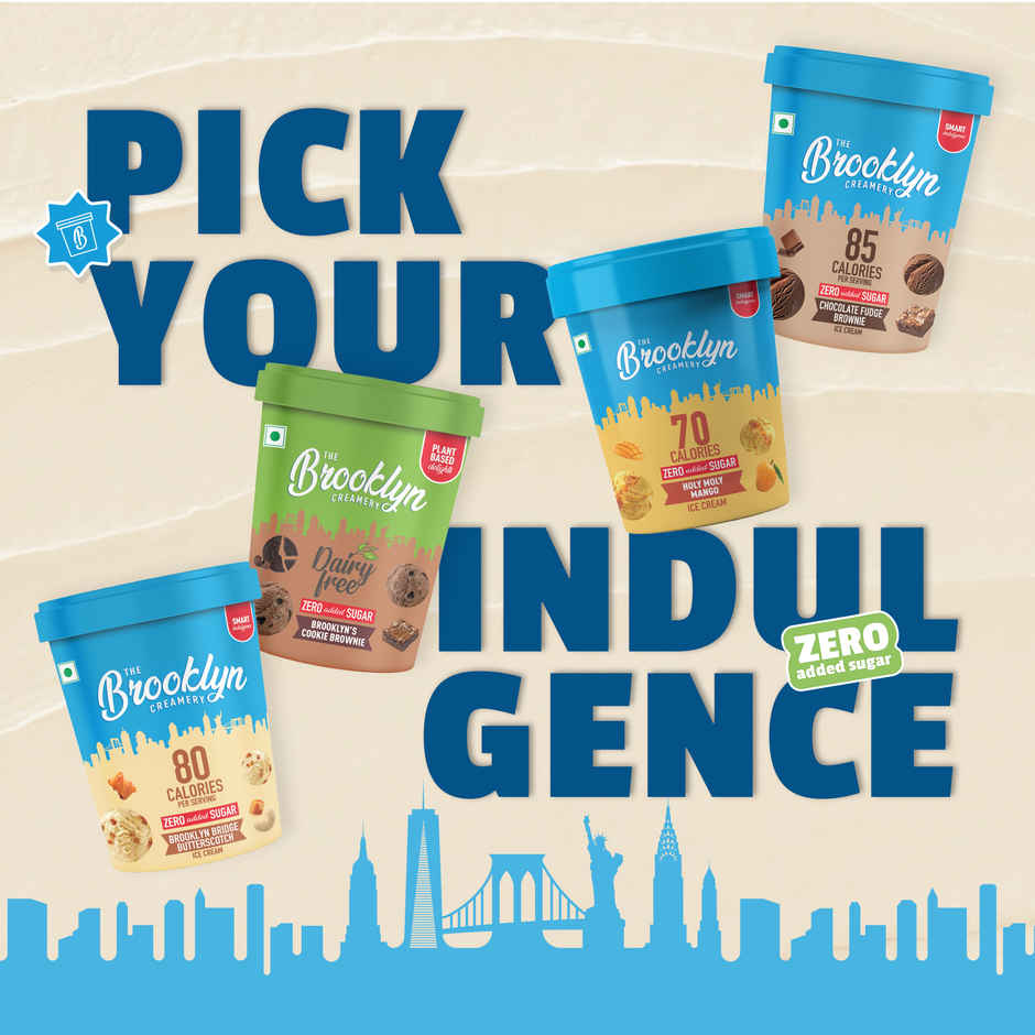 The Brooklyn Creamery Brooklyn Bridge Butterscotch Ice Cream Cup |Low Calorie Zero Added Sugar