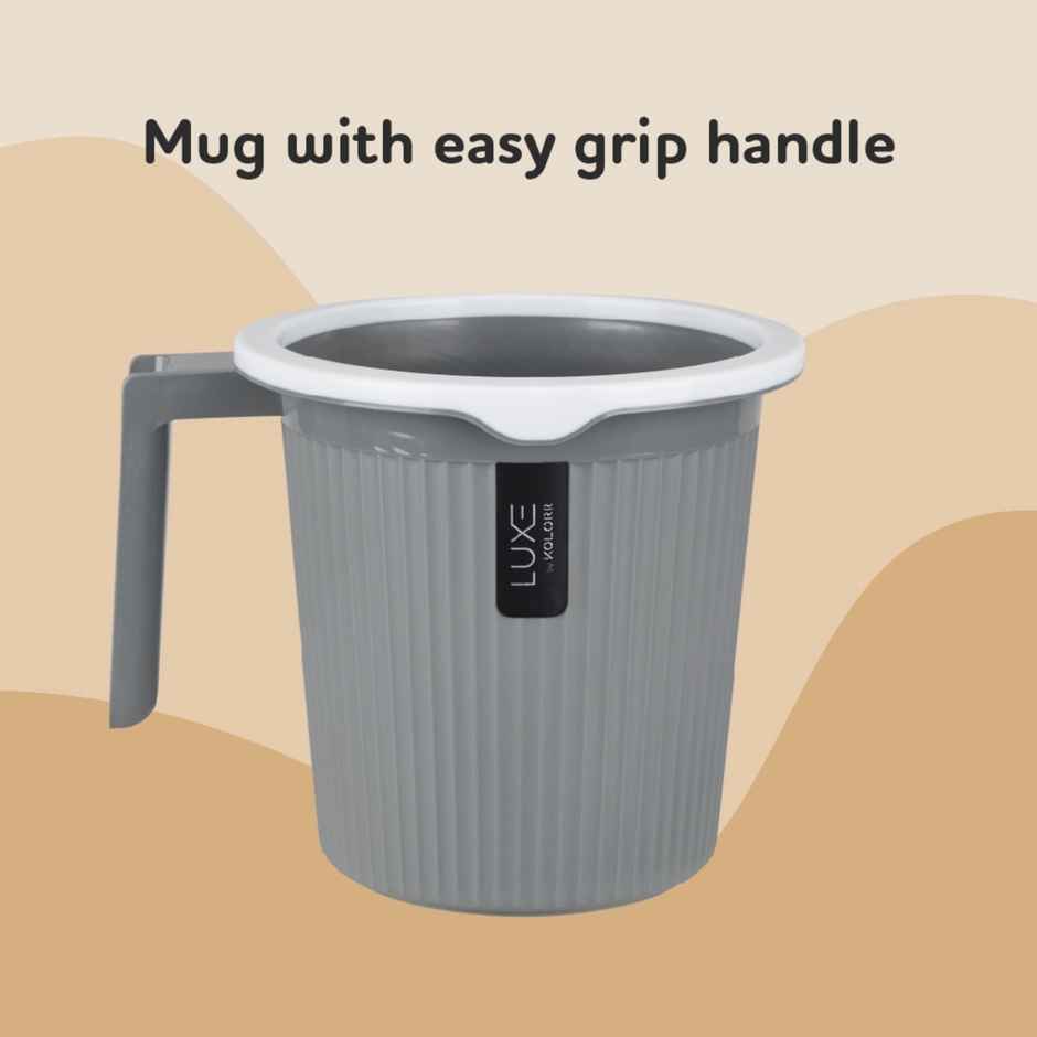 Kolorr Lux Bath Mug | 1.5 Li | Grey | Pack Of 1