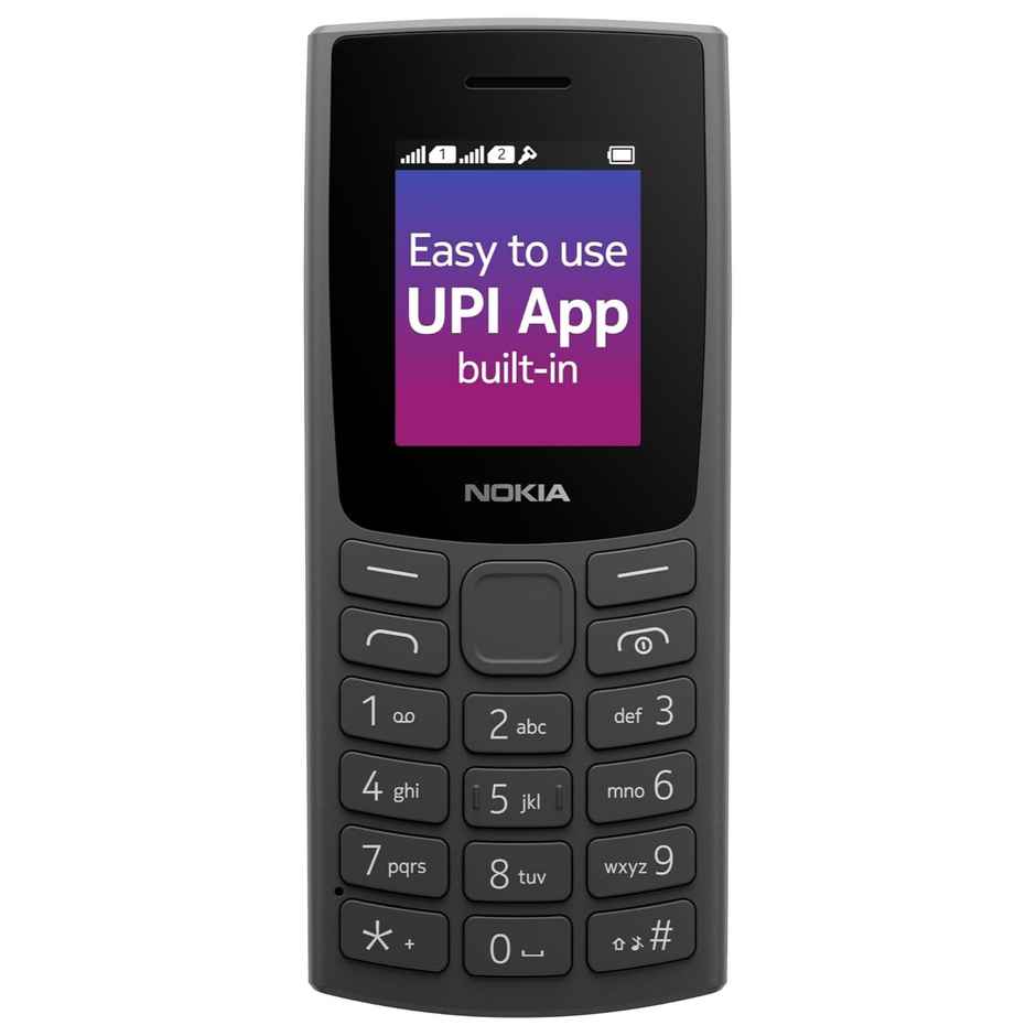 Nokia 106 Single Sim, Keypad Phone with Built-in UPI Payments App | Long-Lasting Battery | Charcoal