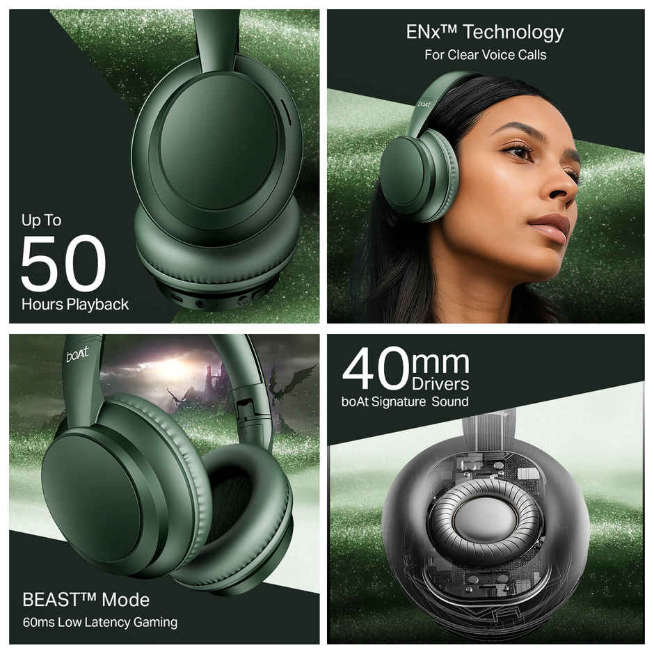 boAt Rockerz 371 Wireless Headphone | Sage Green