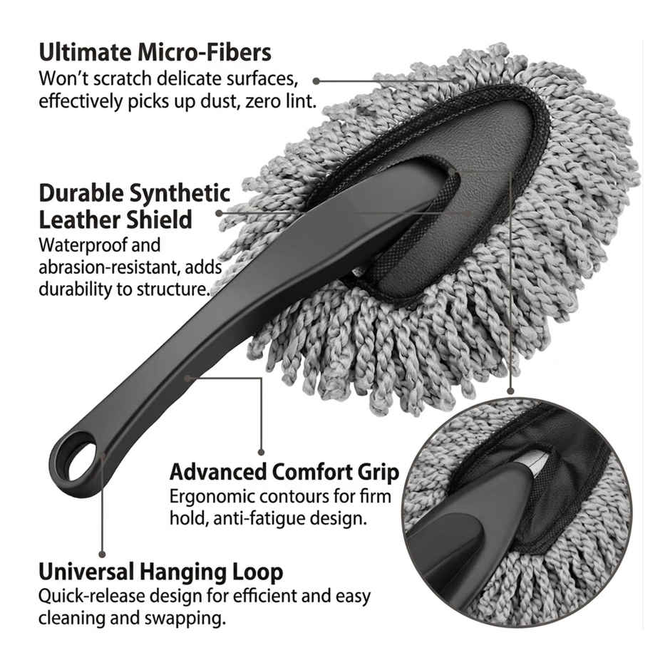 SE7EN Scratch-Free Car Duster Brush - Microfiber Dust Cleaner for Car Exterior & Interior