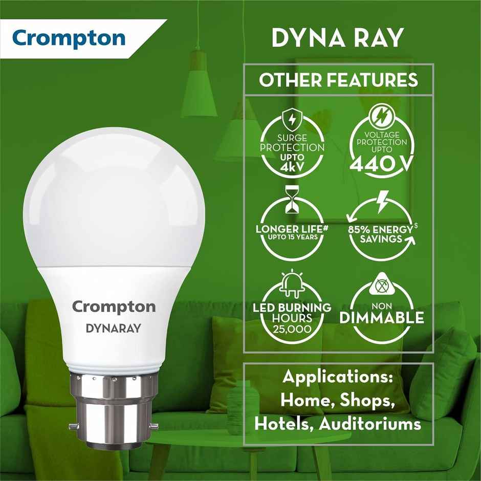 Crompton Dynaray Led Bulb 20w Cdl 2star | B22 Base Holder