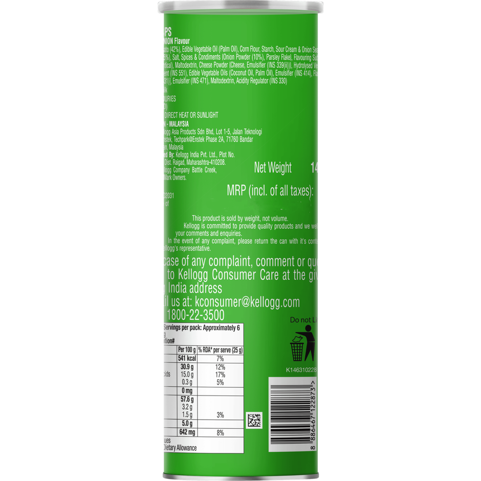 Pringles Potato Chips Sour Cream & Onion Flavour