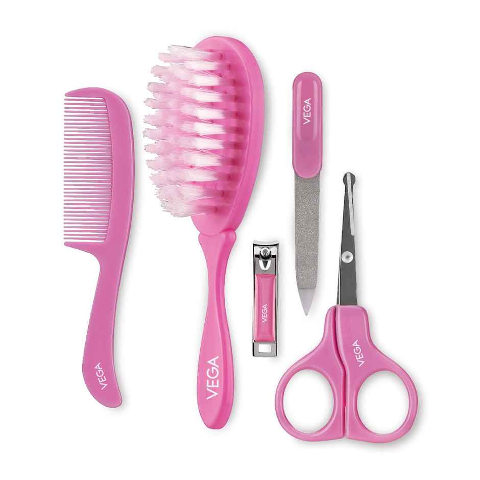 Vega Baby & Mom 5-In-1 Grooming Kit - Pink- Bpa Free|Gentle, Safe & Hygienic | Vbga3-02