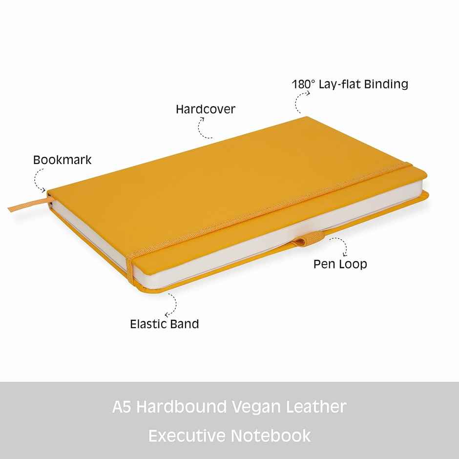 ABK A5 Pu Diary Ruled - 80 Gsm 190 Pages - Yellow