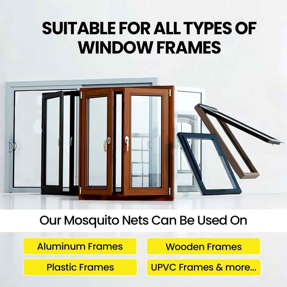 Mr. Right Stitched Mosquito Net For Window | Grey - 120 x 120 cm