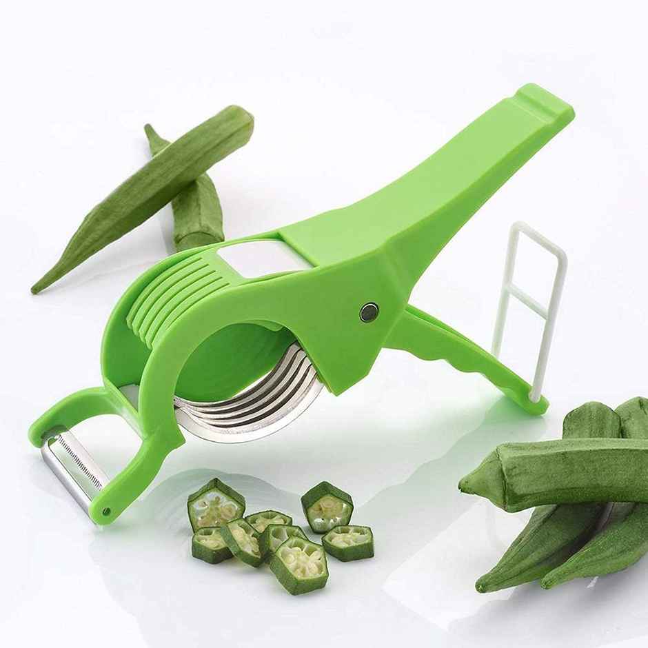 Kuber Industries Plastic 2 in 1 Vegetable Multi Cutter & Peeler with 5 Blade| Assorted