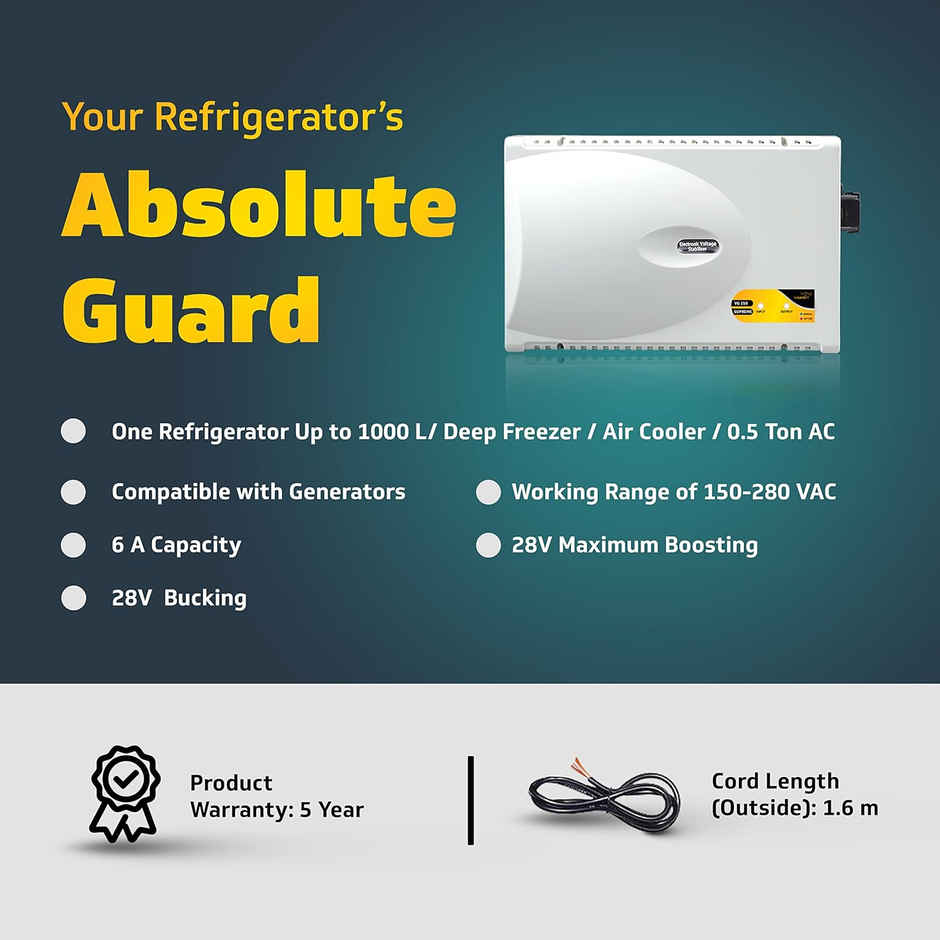 V-Guard Vg 150 Supreme Stabilizer For Refrigerator Above 600 L | Grey