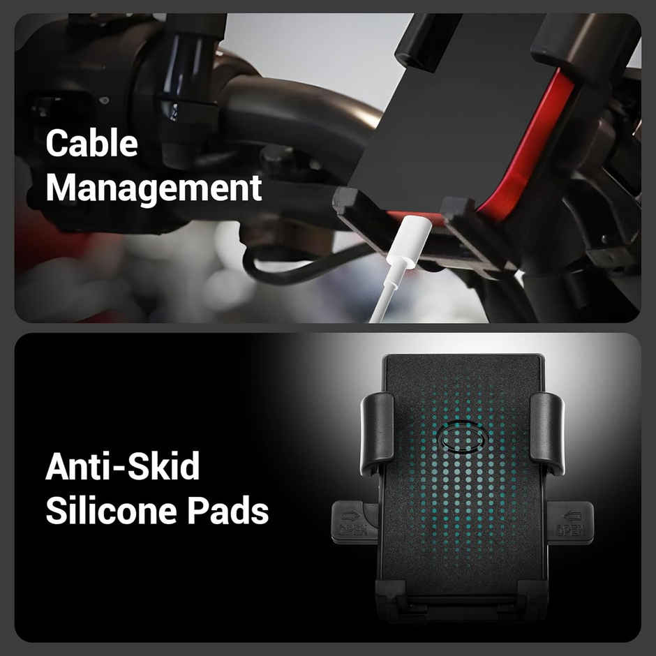 BMH110 360 Rotatable ABS Bike Mobile Holder | One Press Lock, Anti Skid Pads