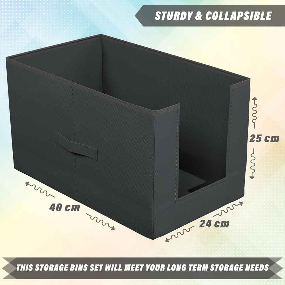 Kuber Industries Pack of 4 Non-Woven Shirt Stacker | Foldable Closet Organizer | Black