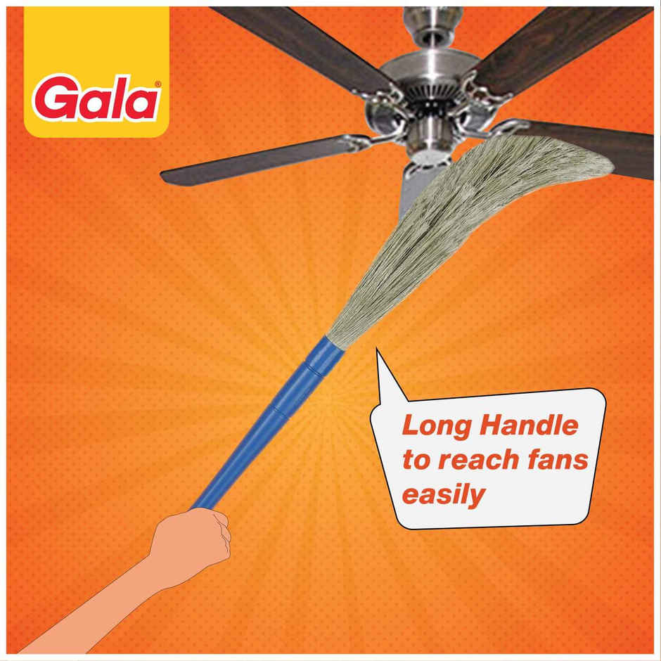 Gala No Dust Floor Cleaning Broom | Jhadu 90cm, Plastic, Blue and Brown