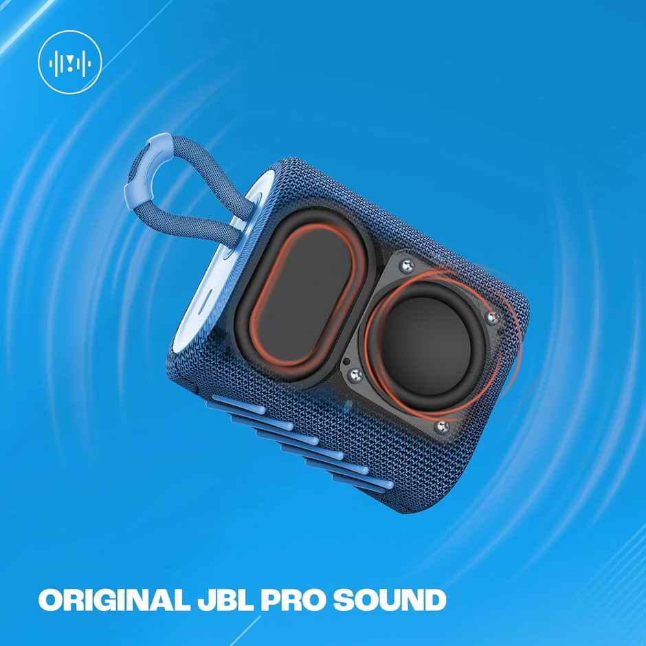 JBL Go 3 Eco with eco-Friendly Recycled Materials and Packaging, Without Mic, Wireless Portable Bluetooth Speaker, Pro Sound, Vibrant Colors with Rugged Fabric Design, Waterproof, Type C - Blue