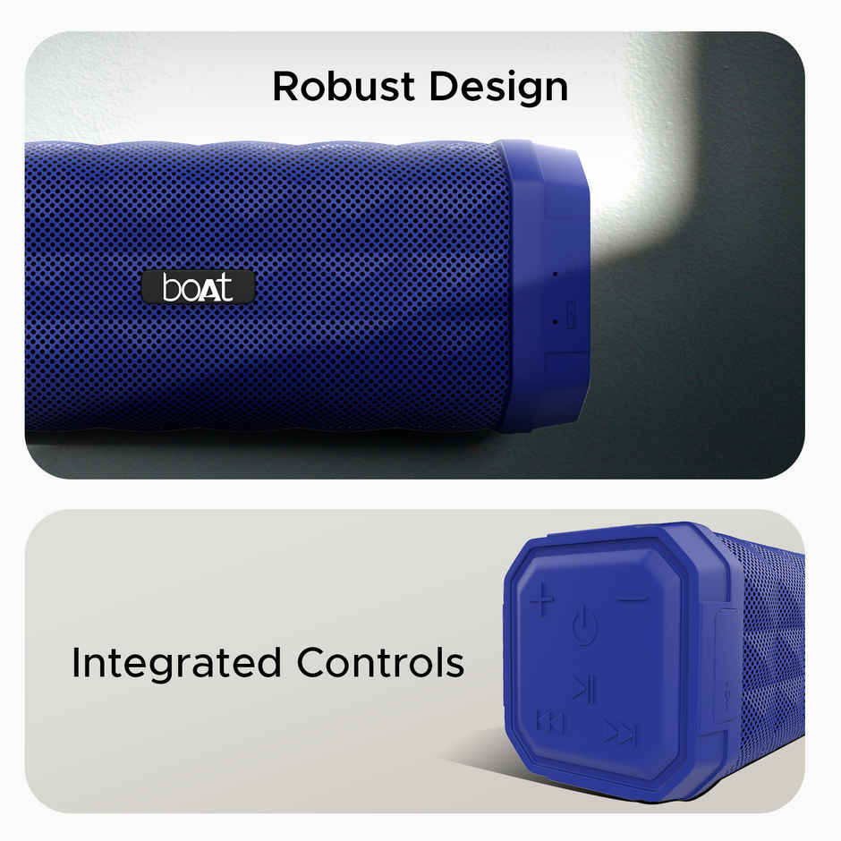 boAt Stone 650R BT Speaker w/ 10W Sound, 7H Playtime, IPX5 & Integrated Controls (Navy Blue)