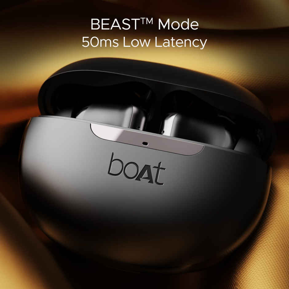 boAt Airdopes 141 ANC TWS Earbuds Active Noise Cancellation(32dB), 50ms Low Latency, 4Mics ENx,42Hrs Battery, Fast Charge,IPX5, v5.3 Bluetooth TWS in Ear Earbuds Wireless Earphones with mic - Gunmetal Black
