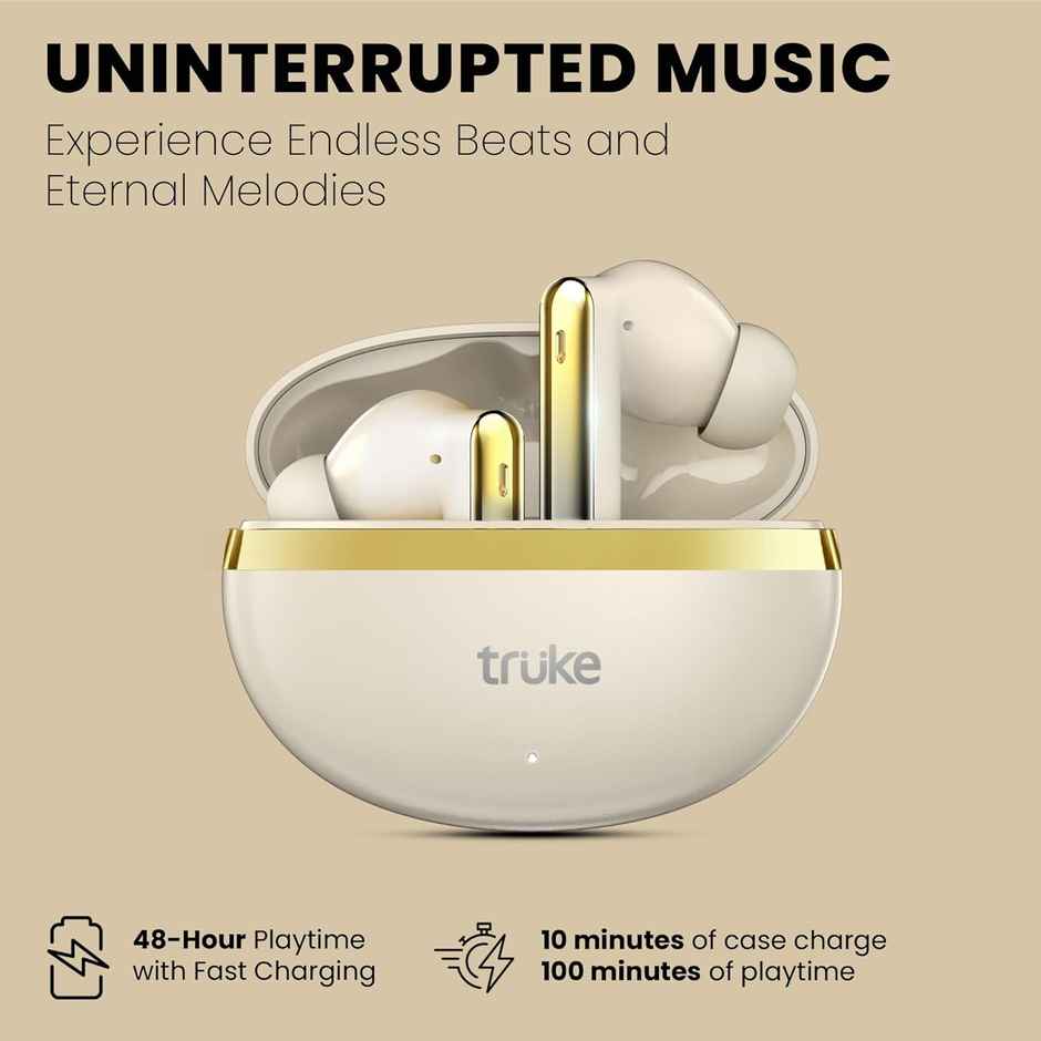 truke Buds Q1 Lite Truly Wireless Bluetooth Earbuds with 4Mic ENC, 48H Battery - MintGreen