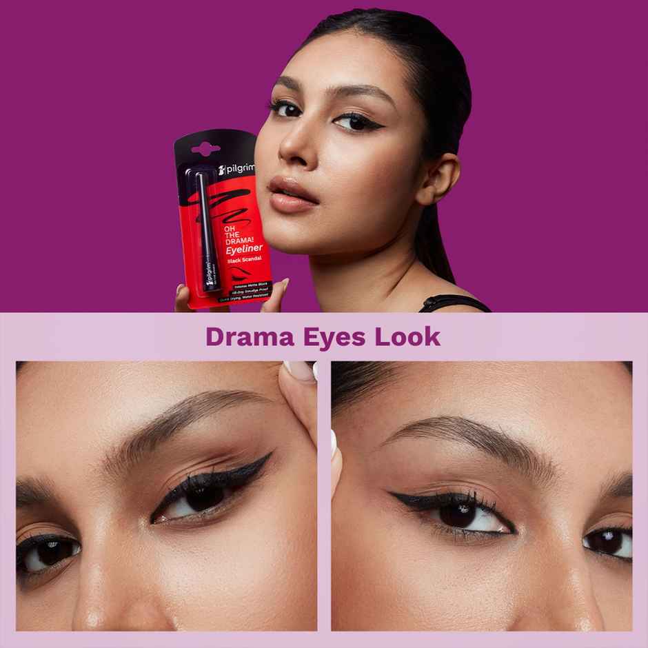 Pilgrim Oh The Drama! Intense Matte Eyeliner Smudge Proof & Water Resistant | Black Scandal 01