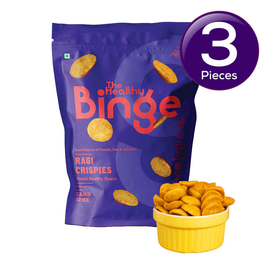 The Healthy Binge Ragi Baked Chips Cajun Spice -High Protein & Fibre Combo