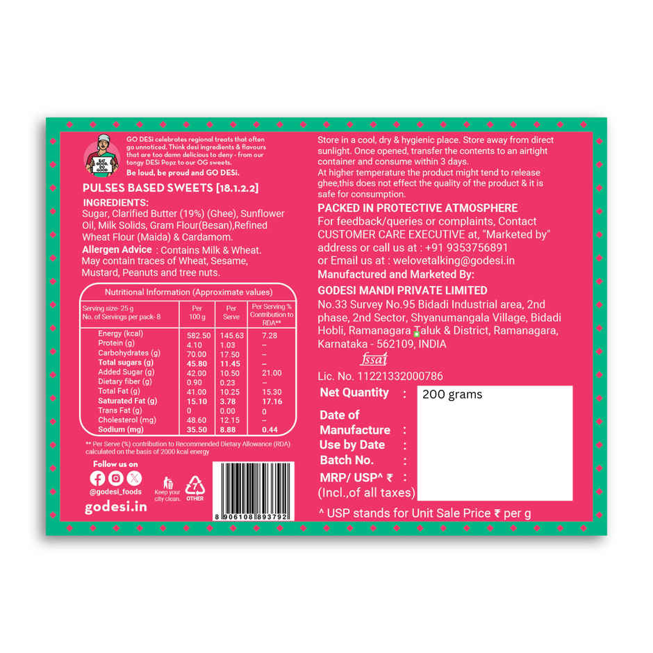 Mysore Pak | Sweets By GO DESi