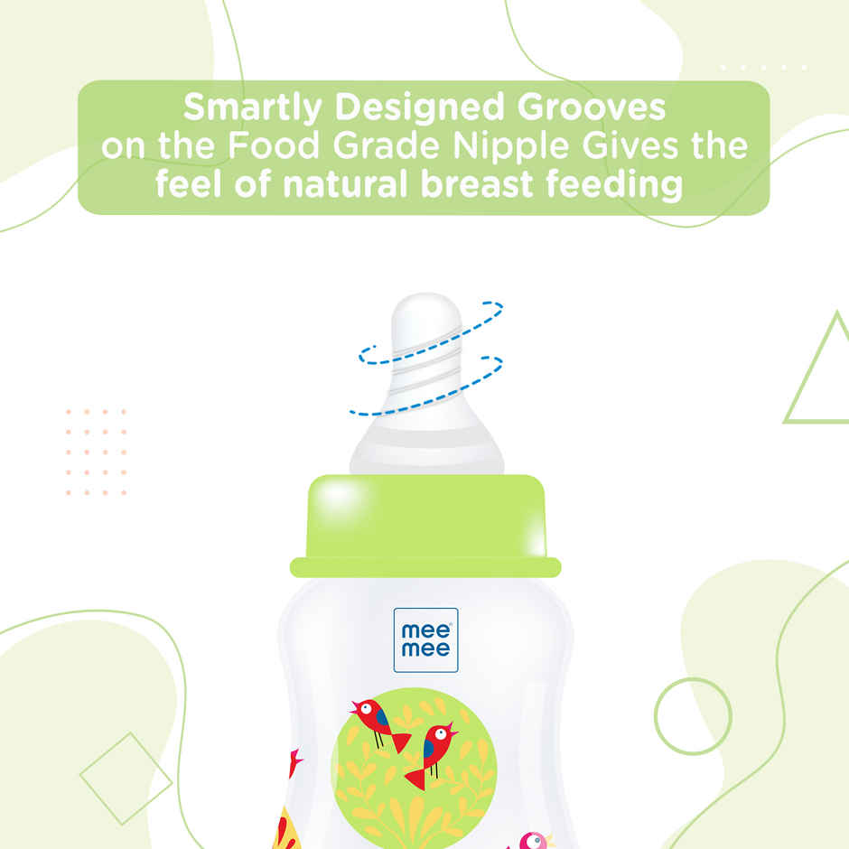 Mee Mee Baby Feeding Bottle with Silicone Nipple | Eazy Flo Technology | Anti-Colic Valve
